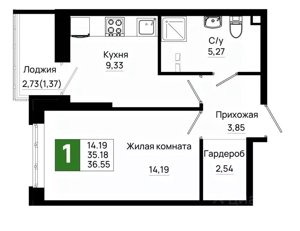 1-к кв. Ростовская область, Ростов-на-Дону Нефтекачка кв-л, Октябрь ... - Фото 0