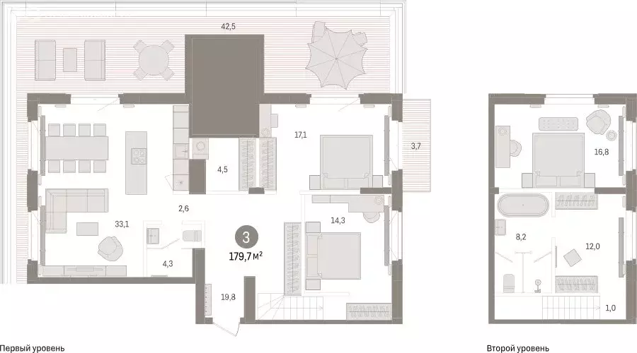 3-комнатная квартира: Тюмень, жилой комплекс На Минской (179.68 м) - Фото 1