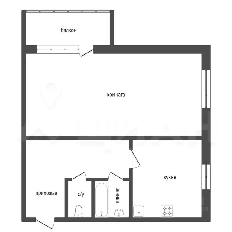 1-к кв. Башкортостан, Уфа Баязита Бикбая ул., 29 (38.0 м) - Фото 2