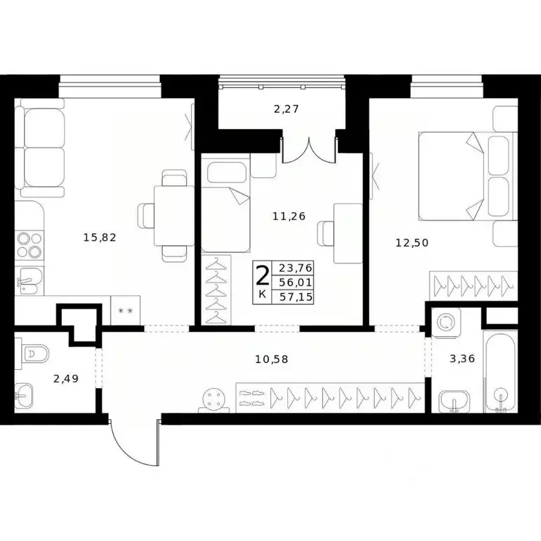 2-к кв. Нижегородская область, Нижний Новгород Ленгородок мкр, Мед ... - Фото 1