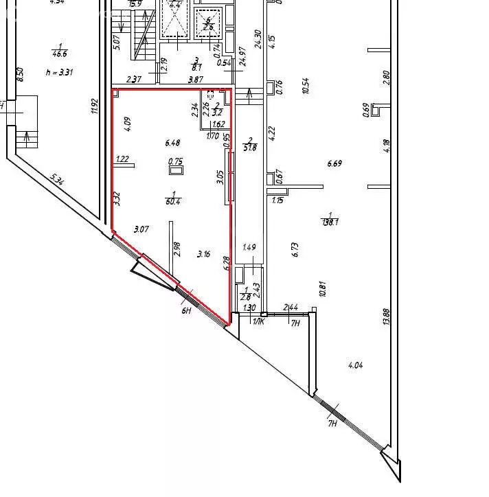 Помещение свободного назначения (63.6 м) - Фото 1