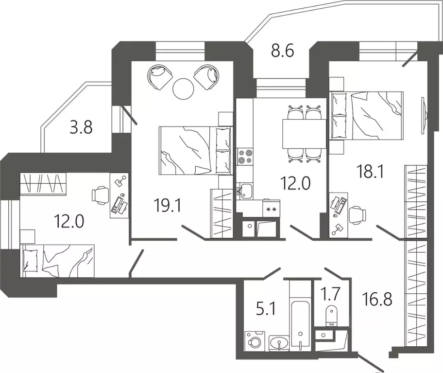 3-к кв. Московская область, Подольск Климовск мкр, ул. Советская, 18к1 ... - Фото 1