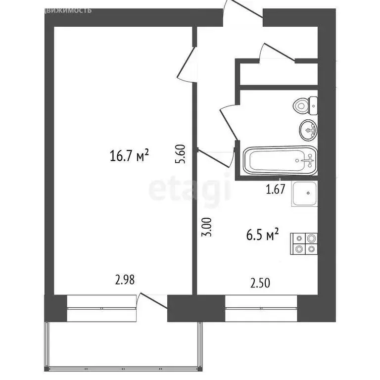 1-комнатная квартира: Вологда, улица Чернышевского, 91 (30 м) - Фото 0