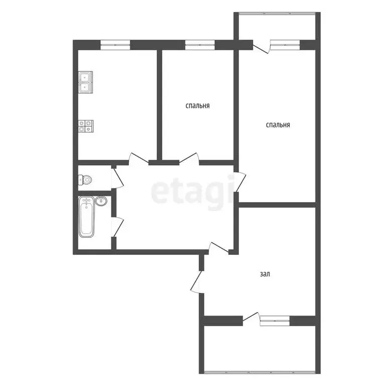 3-комнатная квартира: Тамбов, улица Рылеева, 59Ак4 (65.5 м) - Фото 0