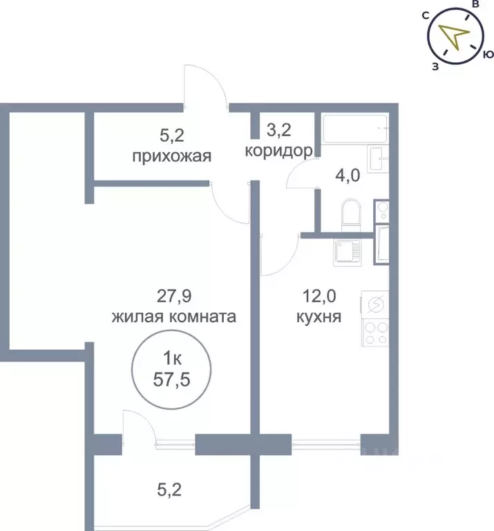 1-к кв. Ханты-Мансийский АО, Нефтеюганск 4-й мкр, 4к1 (57.5 м) - Фото 0