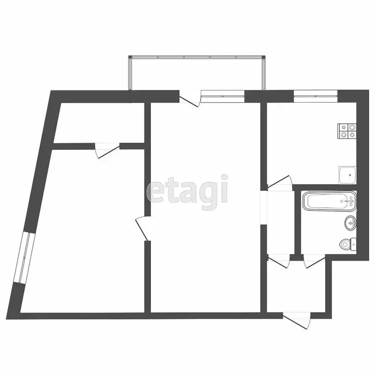 2-комнатная квартира: Тверь, проспект Ленина, 23/1 (48.4 м) - Фото 1