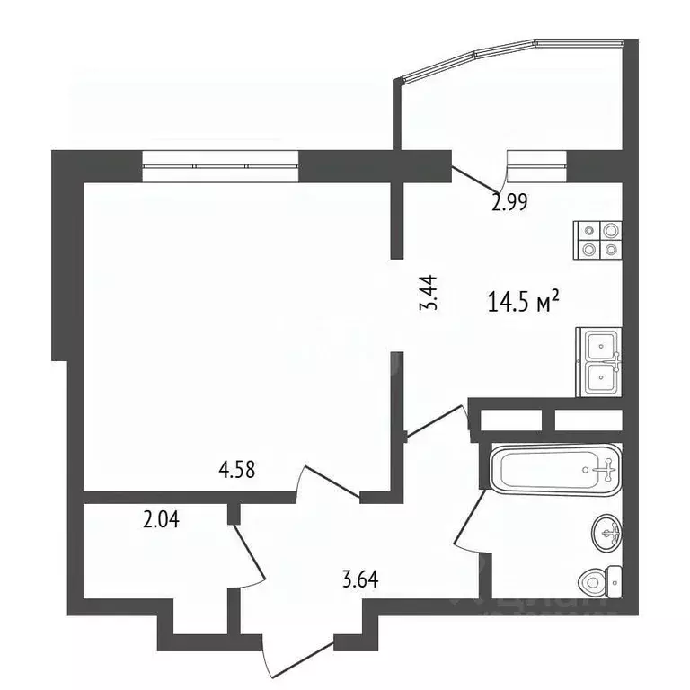 1-к кв. Московская область, Красногорск бул. Красногорский, 25 (44.6 ... - Фото 1