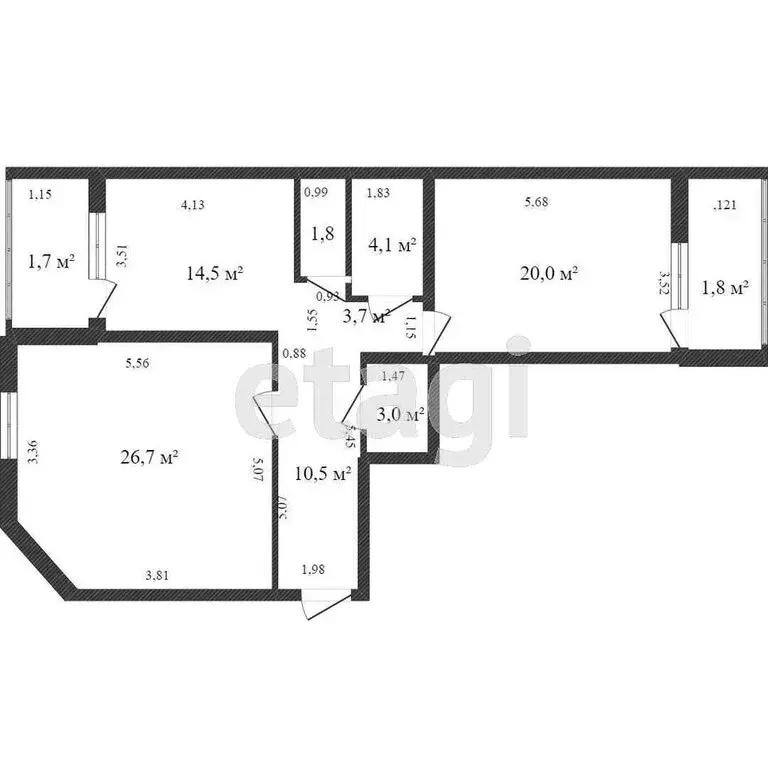 2-комнатная квартира: Благовещенск, улица Ленина, 40 (87.8 м) - Фото 0