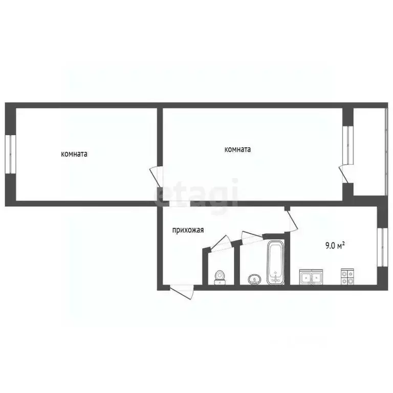 2-к кв. Ставропольский край, Пятигорск городской округ, пос. ... - Фото 1