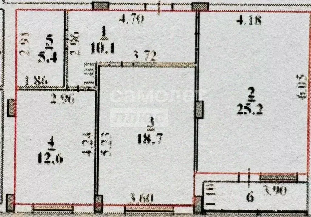 2-к кв. Липецкая область, Липецк ул. Имени Семашко, 5В (76.0 м) - Фото 2