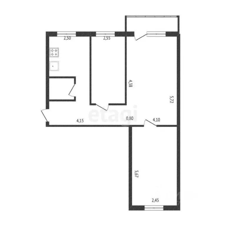 3-к кв. Калужская область, Балабаново г. Боровский муниципальный ... - Фото 2