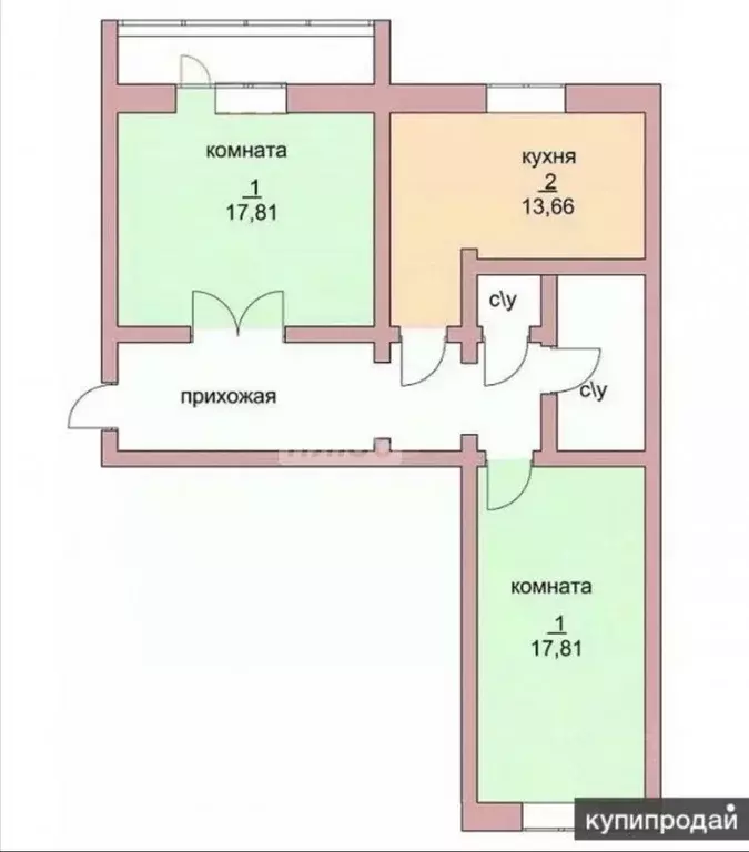 2-к кв. Челябинская область, Челябинск ул. Марченко, 11д (64.0 м) - Фото 2