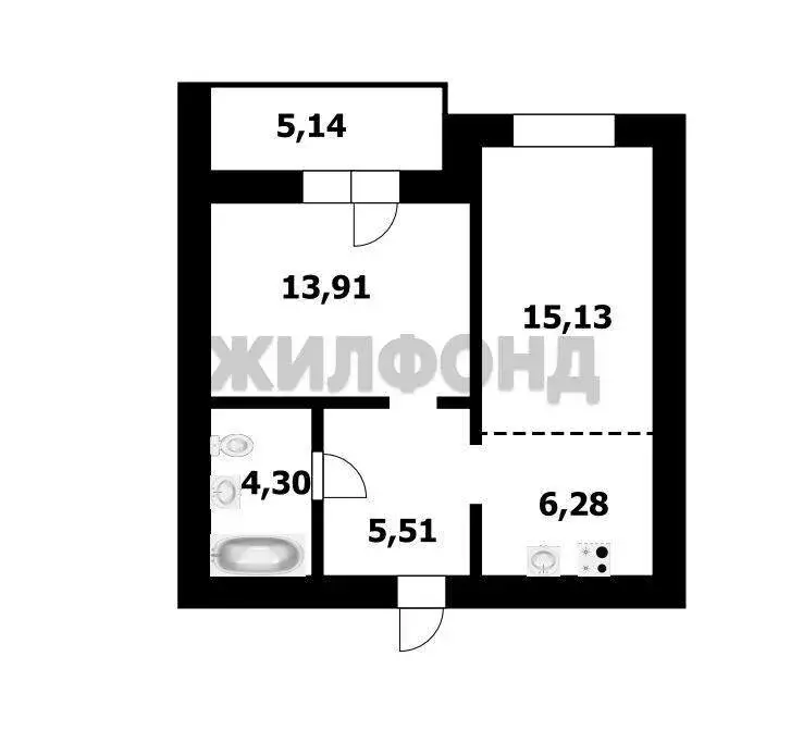 2-комнатная квартира: Краснообск, 3-й микрорайон, 14/1 (44.8 м) - Фото 0