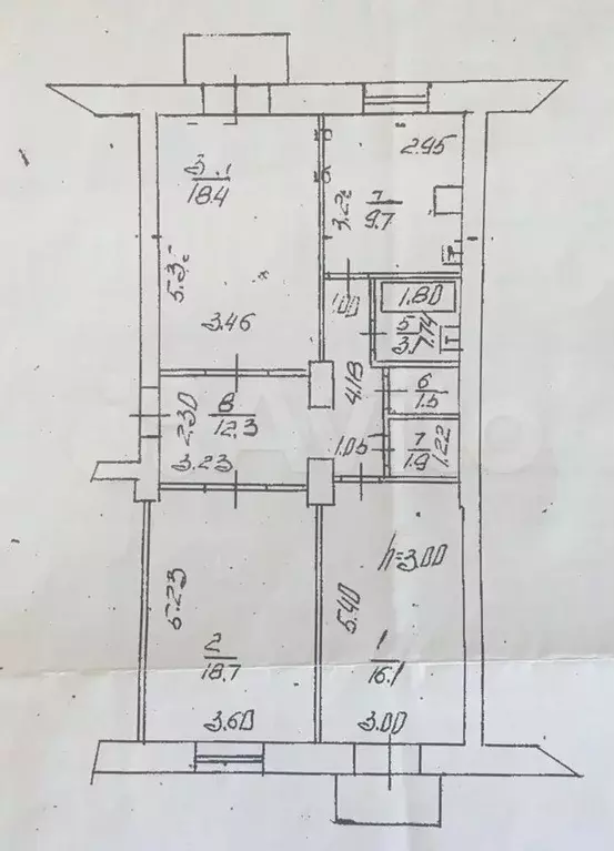 3-к. квартира, 81 м, 3/4 эт. - Фото 0