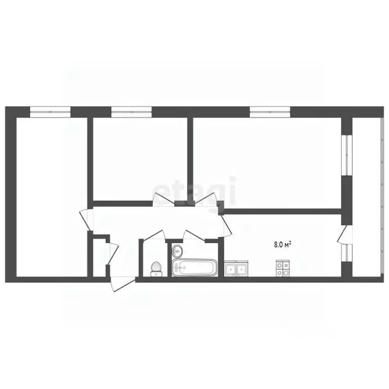3-к кв. Вологодская область, Харовск Молодежная ул., 5 (58.7 м) - Фото 2
