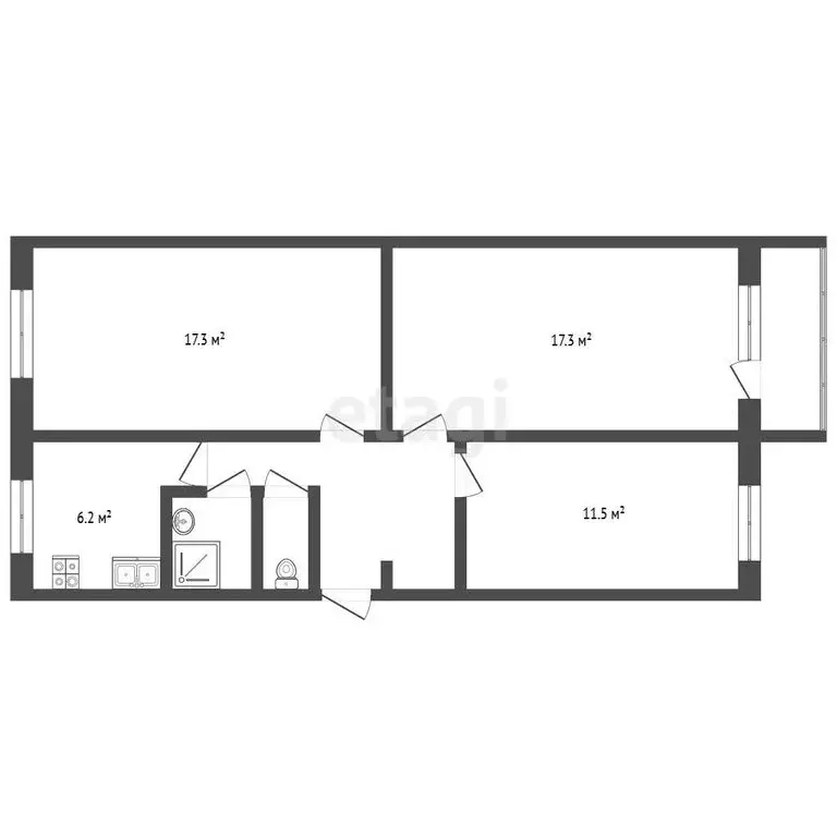 3-комнатная квартира: Керчь, Заречная улица, 28 (61.3 м) - Фото 1