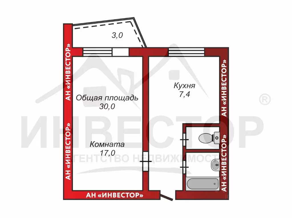 1-к кв. Челябинская область, Озерск ул. Лермонтова, 10 (33.1 м) - Фото 0