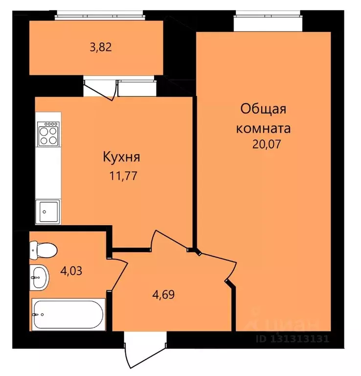 1-к кв. Мордовия, Саранск ул. Филатова, 15 (40.56 м) - Фото 1