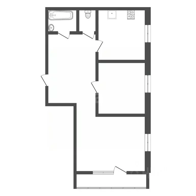 2-к кв. Тульская область, Новомосковск Школьная ул., 18А (49.8 м) - Фото 2