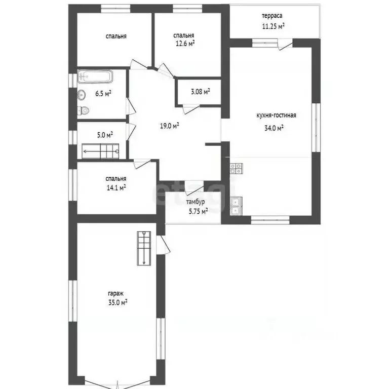 Дом в Тюменская область, Тюменский муниципальный округ, с. Кулига ул. ... - Фото 2