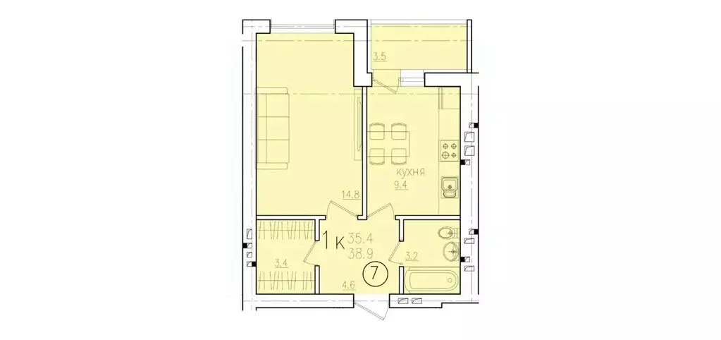 1-к кв. Саратовская область, Энгельс Энгельс-9 мкр, 2 (38.9 м) - Фото 0