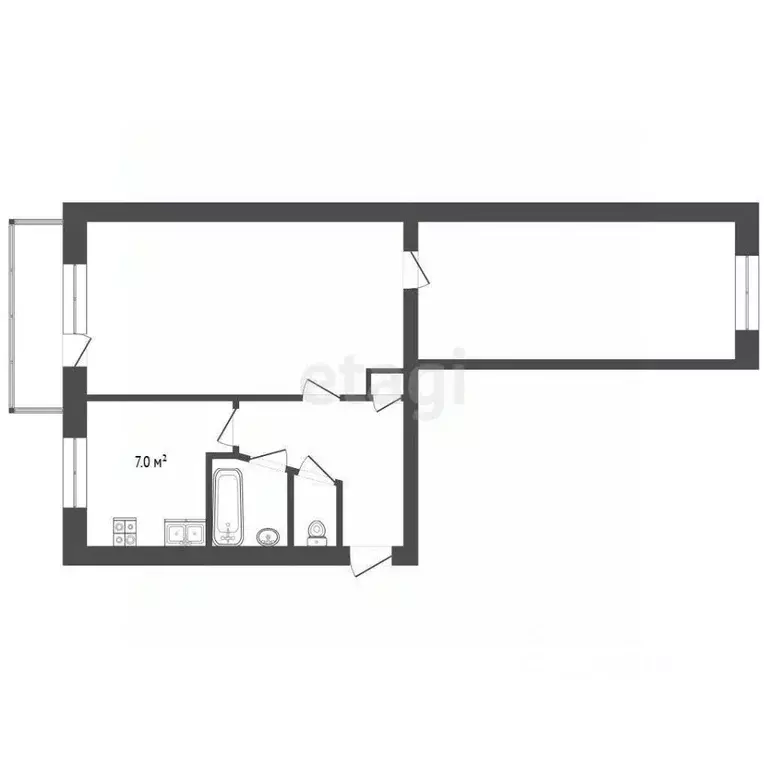 2-к кв. Свердловская область, Талица ул. Ленина, 88 (43.6 м) - Фото 1