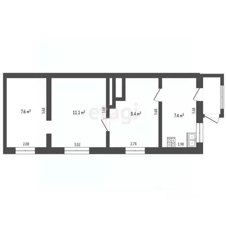 3-к кв. Краснодарский край, Темрюкское городское поселение, пос. ... - Фото 2