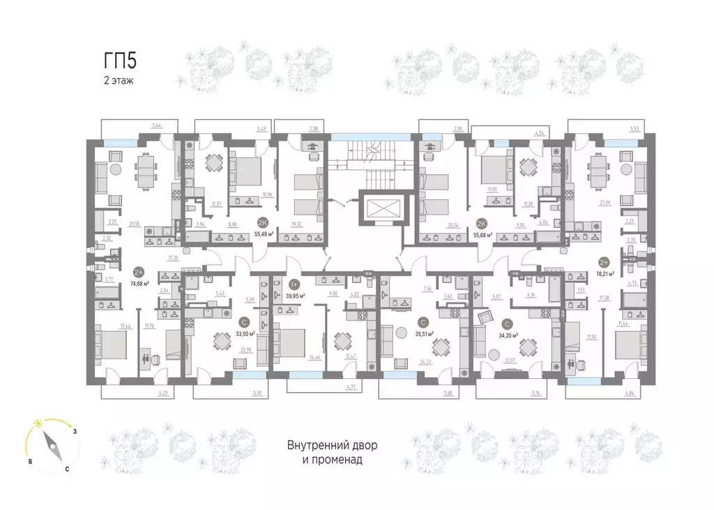 Квартира-студия: село Кулаково, улица Заповедных Холмов, 13 (33.4 м) - Фото 2
