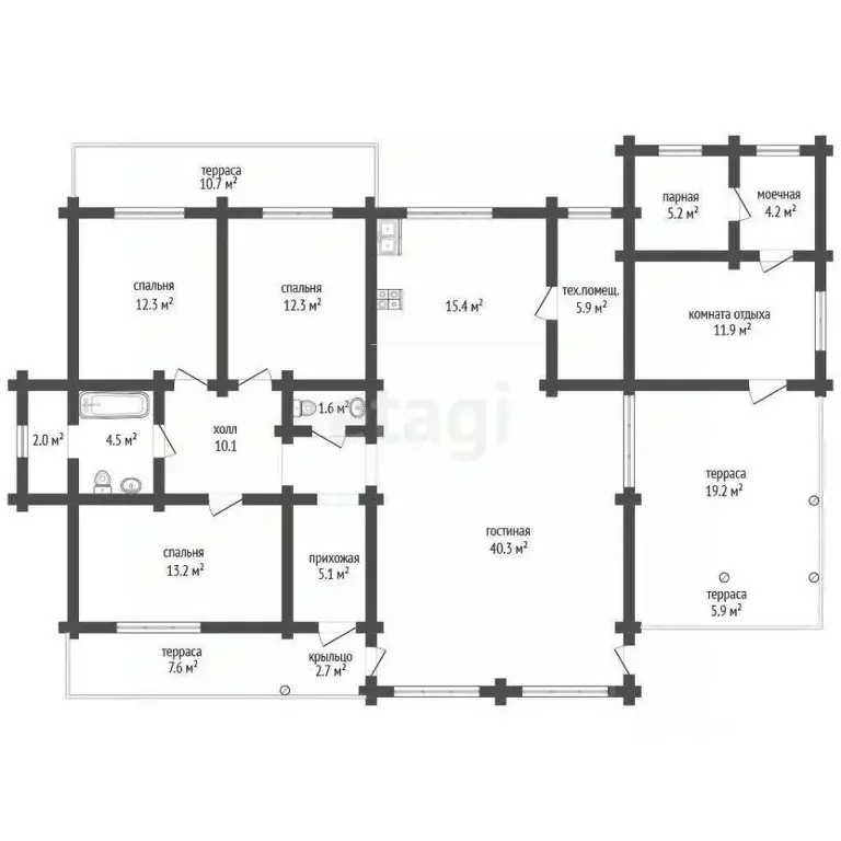 Дом в Тюменская область, Тюменский муниципальный округ, д. ... - Фото 2