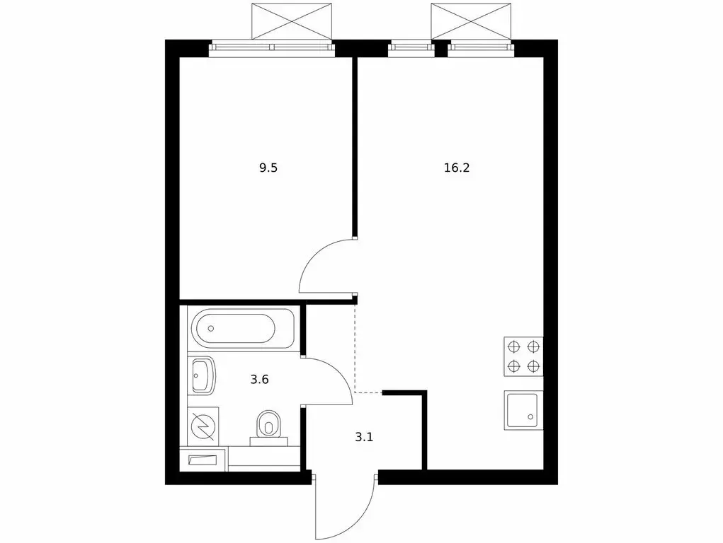 1-комнатная квартира: Москва, ЖК Второй Нагатинский (31.9 м) - Фото 0