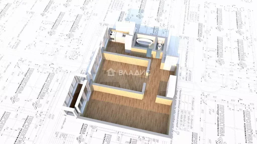 2-к. квартира, 41,8 м, 4/4 эт. - Фото 0