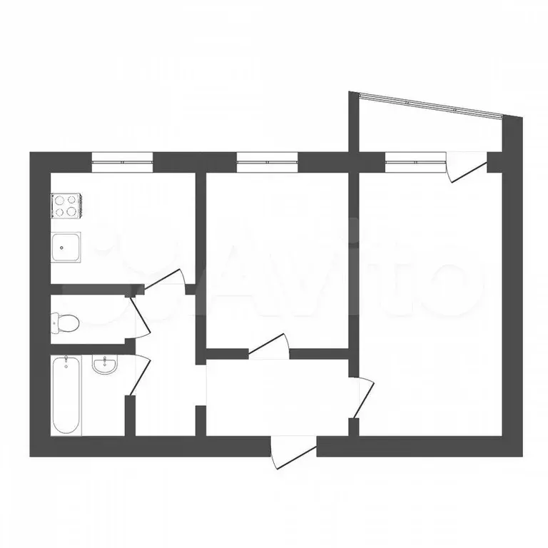 2-к. квартира, 49,9 м, 5/9 эт. - Фото 0