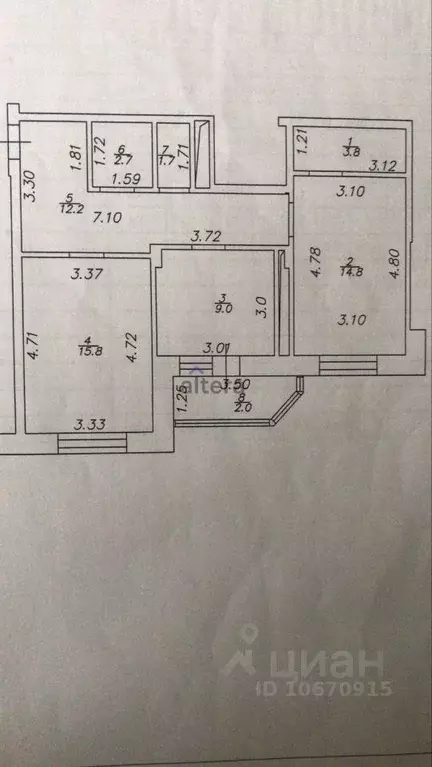 2-к кв. Татарстан, Казань ул. Баки Урманче, 7 (62.0 м) - Фото 1