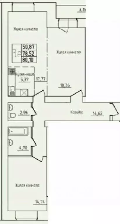 3-к кв. Архангельская область, Северодвинск просп. Труда, 76 (80.1 м) - Фото 0