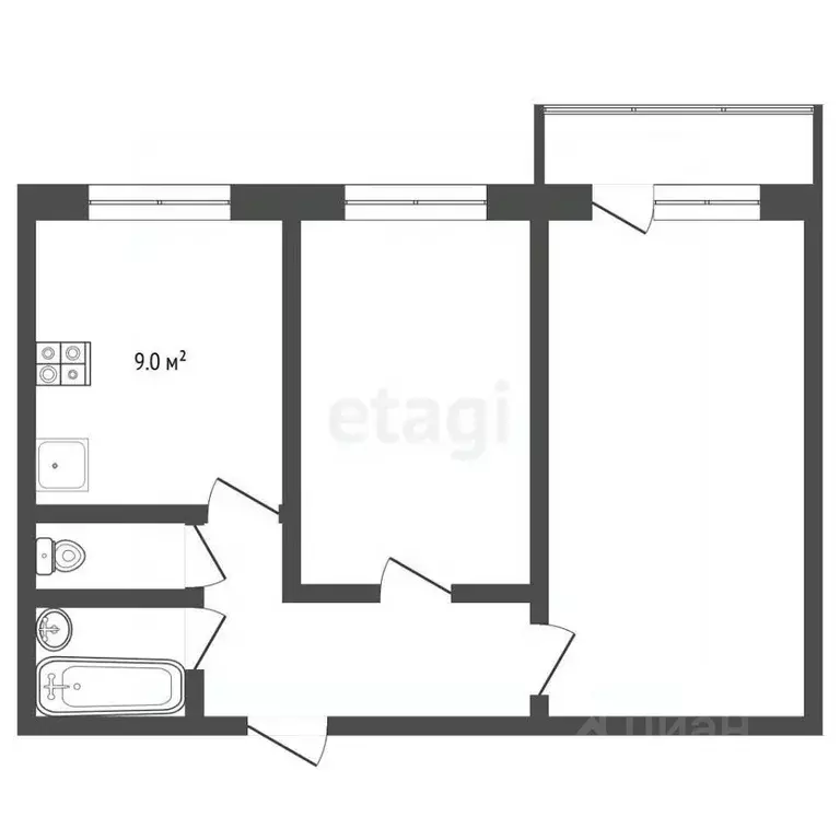 2-к кв. Московская область, Одинцовский городской округ, Большие ... - Фото 2