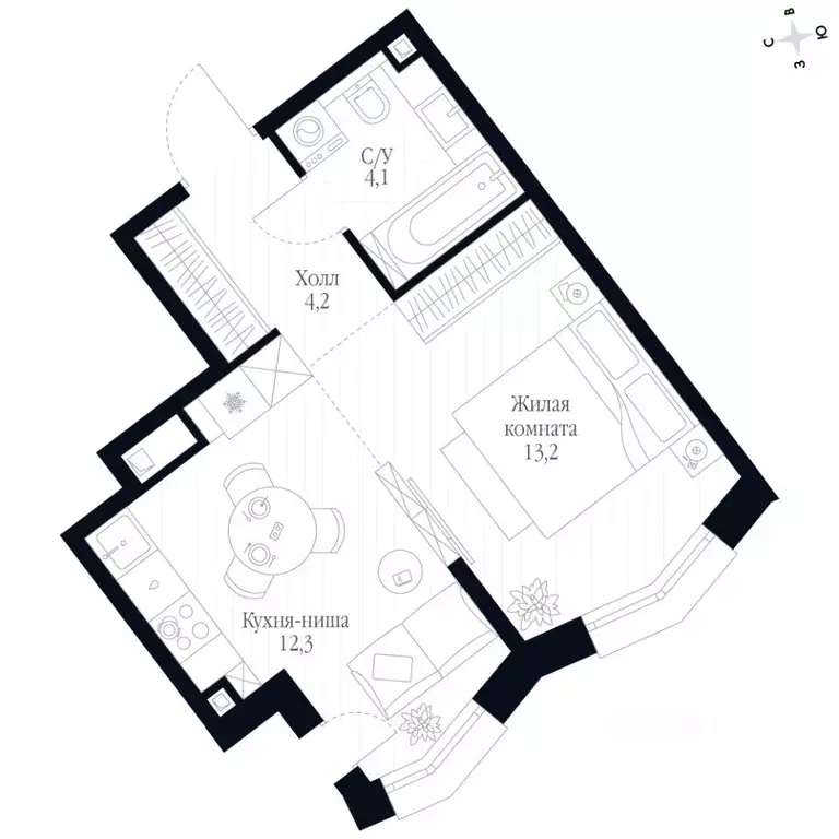 Студия Нижегородская область, Нижний Новгород Черниговская ул. (33.8 ... - Фото 2