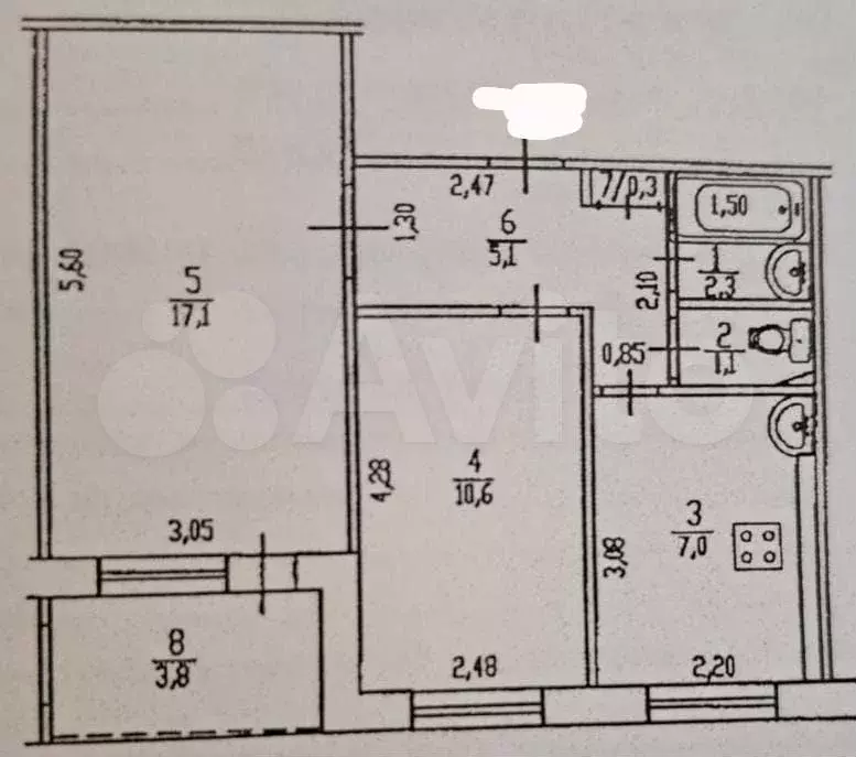 2-к. квартира, 45,4 м, 6/9 эт. - Фото 0