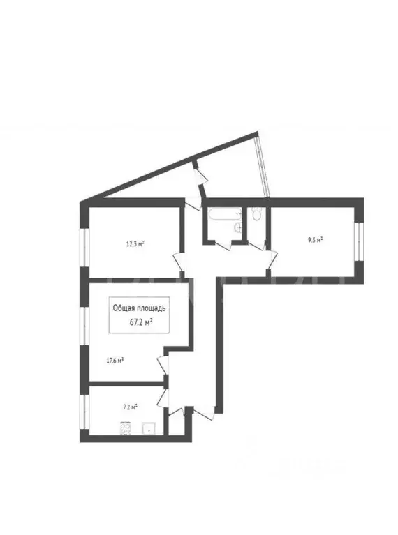 3-к кв. Томская область, Томск тракт Иркутский, 17 (66.8 м) - Фото 1