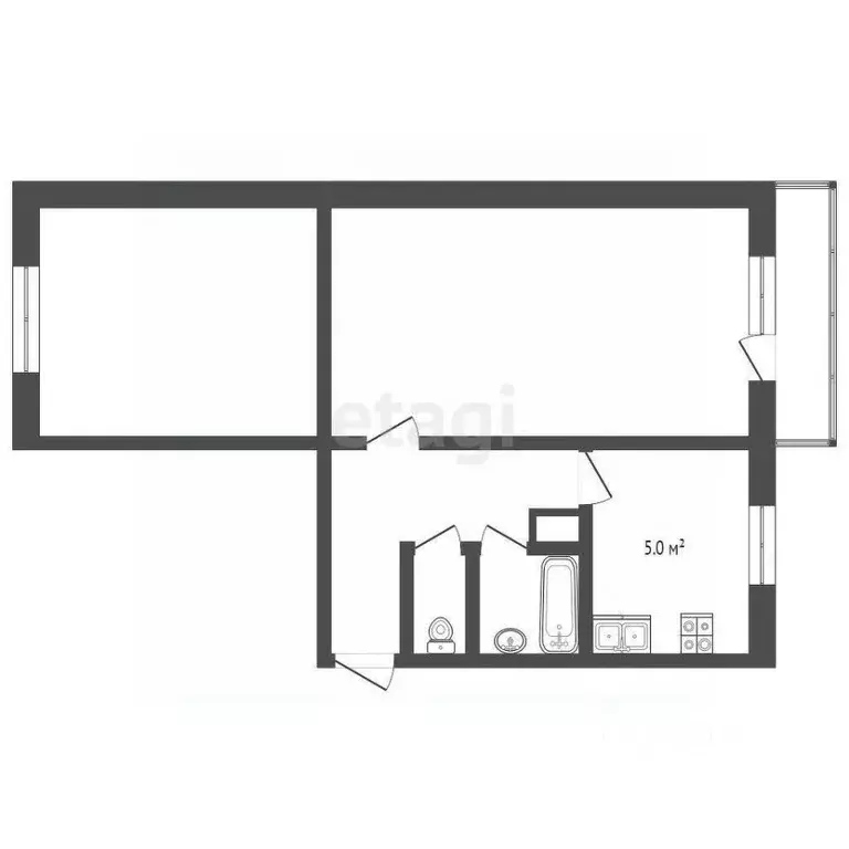 2-к кв. Орловская область, Орел Новосильская ул., 11 (44.0 м) - Фото 1