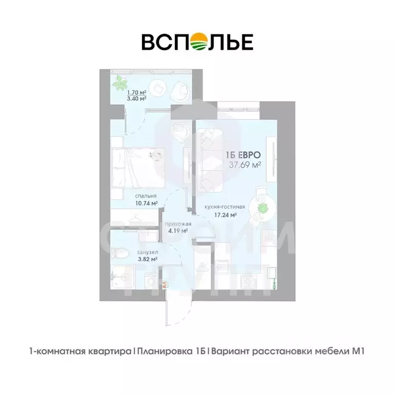 1-к кв. Владимирская область, Суздаль  (37.69 м) - Фото 0