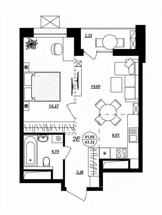 2-к кв. Хабаровский край, Хабаровск ул. Демьяна Бедного (43.32 м) - Фото 1