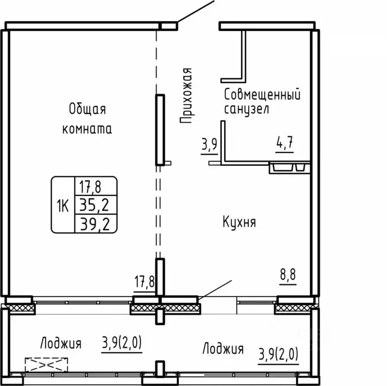 1-к кв. Новосибирская область, Новосибирск  (39.1 м) - Фото 0