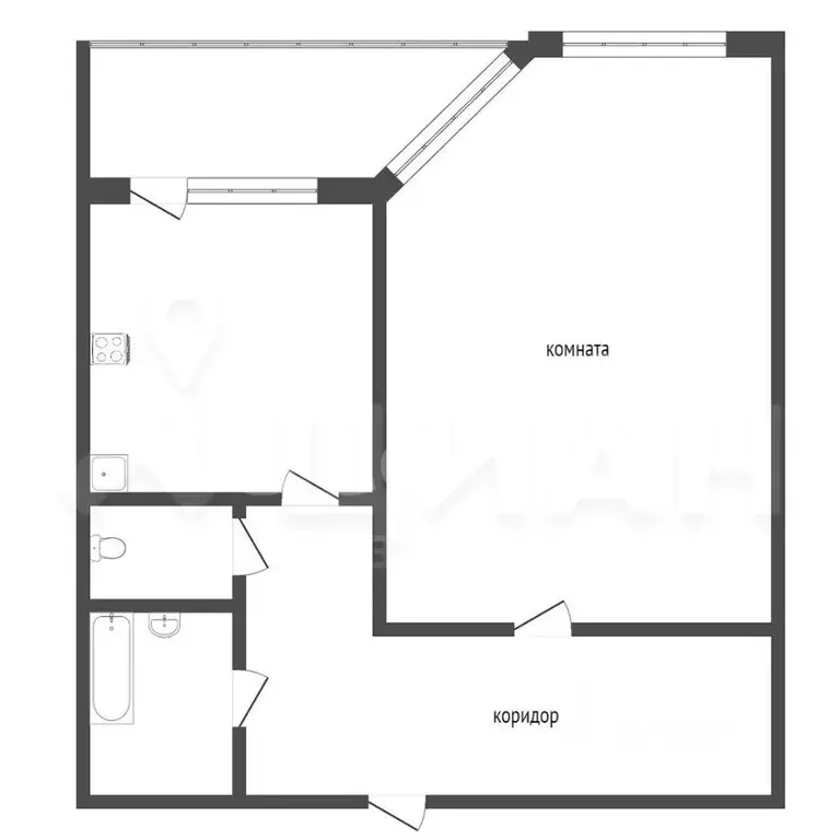 1-к кв. Саха (Якутия), Якутск 203-й мкр, 6 (43.0 м) - Фото 1