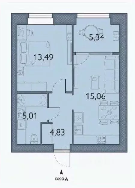 1-к кв. Брянская область, Брянский район, пос. Мичуринский, ... - Фото 1