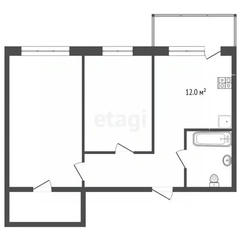 2-к кв. Владимирская область, Муром Радиозаводское ш., 33 (56.5 м) - Фото 2