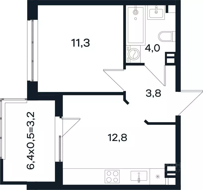 1-к кв. Краснодарский край, Краснодар Новая Елизаветка мкр, ул. Имени ... - Фото 1