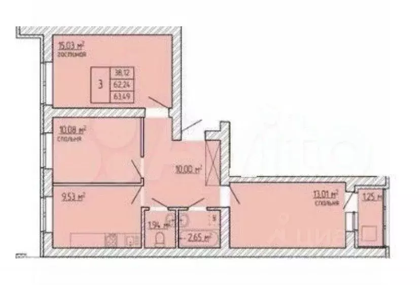 3-к кв. Башкортостан, Уфа ул. Гази Загитова, 11 (62.0 м) - Фото 2