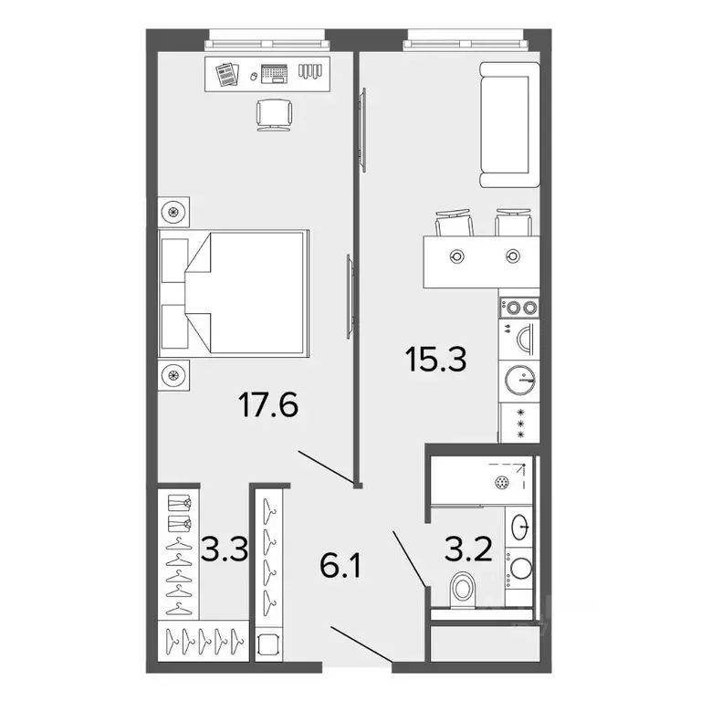 1-к кв. Санкт-Петербург Заозерная ул., 3к3 (45.2 м) - Фото 0