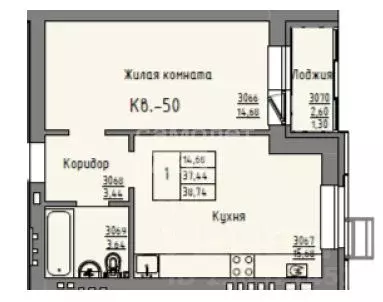 1-к кв. Башкортостан, Уфа Ольховая ул., 33 (38.7 м) - Фото 2
