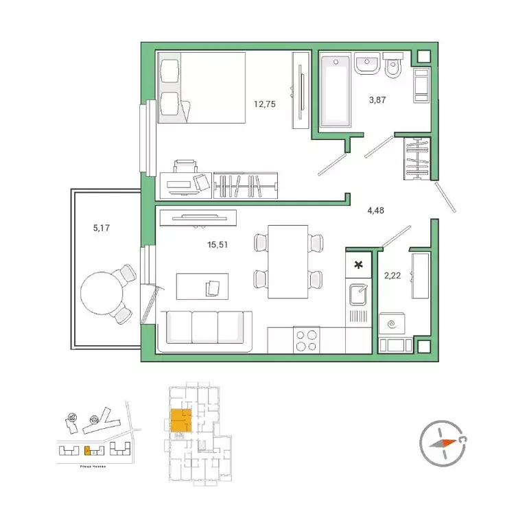 1-к кв. Ленинградская область, Гатчина ул. Чехова, 39к1 (40.0 м) - Фото 1